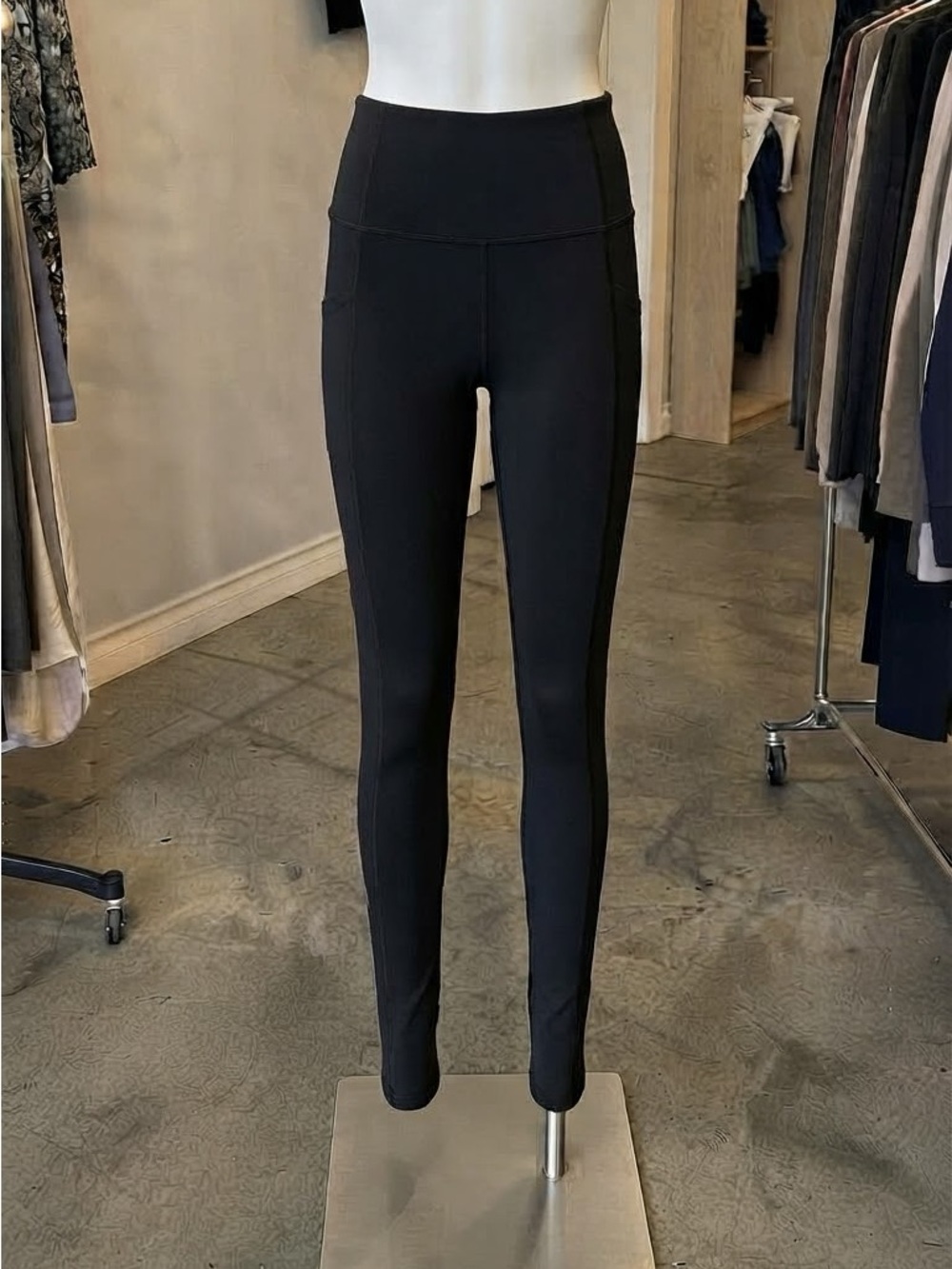 Mondetta Black High Waisted Side Pockets Leggings Tight Athletic Yoga Pants Sz S